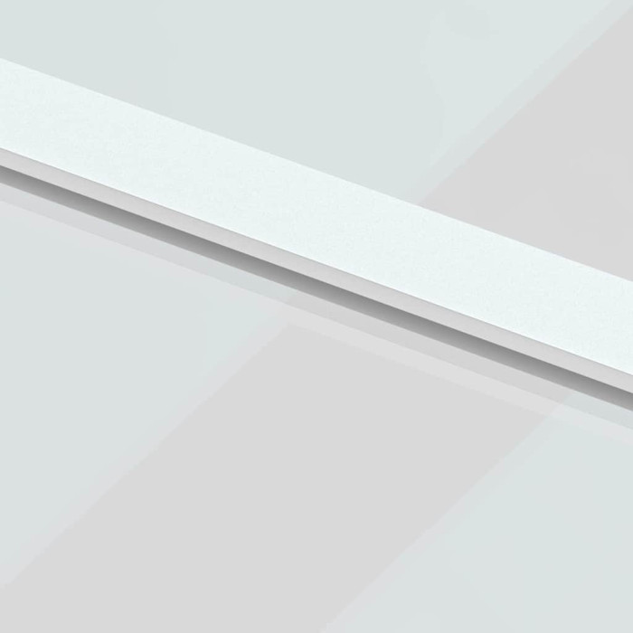 Drsna vrata bela 76x205 cm kaljeno steklo in aluminij